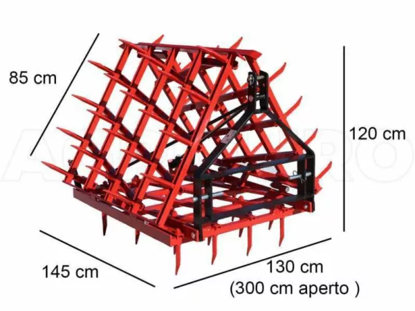 Herse à dents fixes série médium EPM60 – Portée/Tractée – 60 Dents Repliable – 300 cm – Image 6